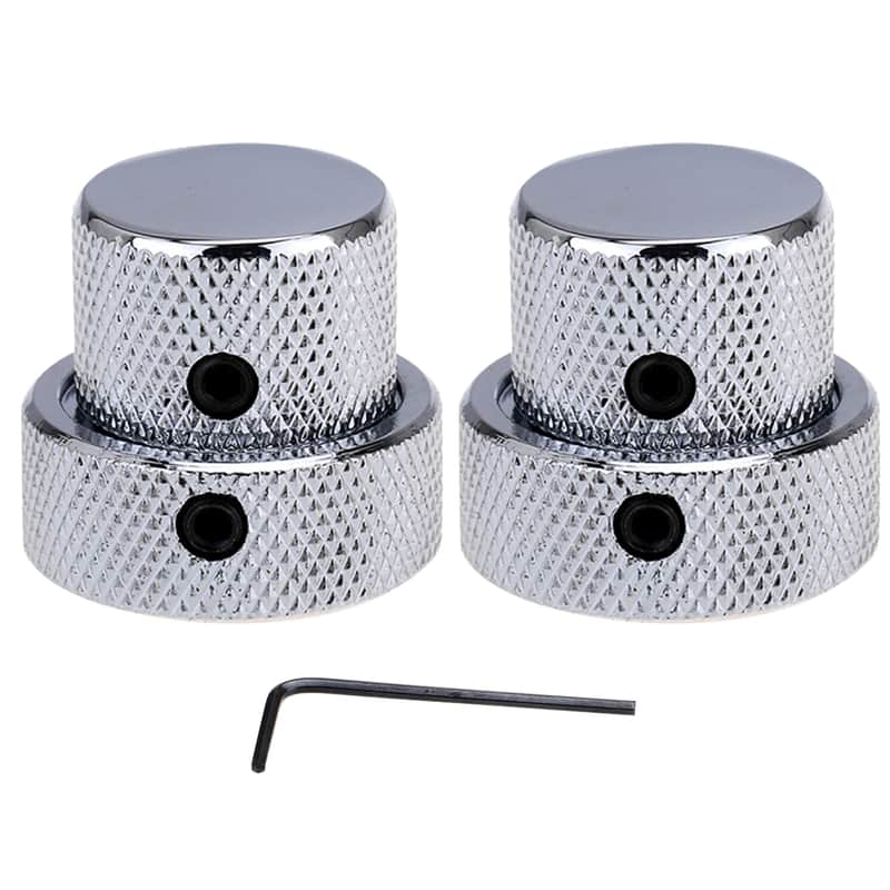 Brio Steel Universal Dual Concentric Stacked Brass Shaft Control Knob Set (2 pcs) - Chrome image 1