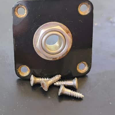 Gibson Les Paul Jack Plate complete with screws switchcraft 1958 - Black image 1
