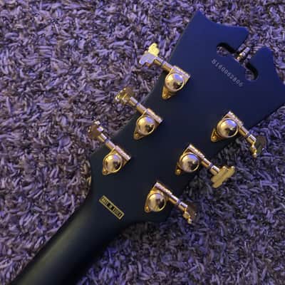 D'Angelico Deluxe 59 Hollow Body Archtop Electric Guitar Midnight Matte Finish image 9