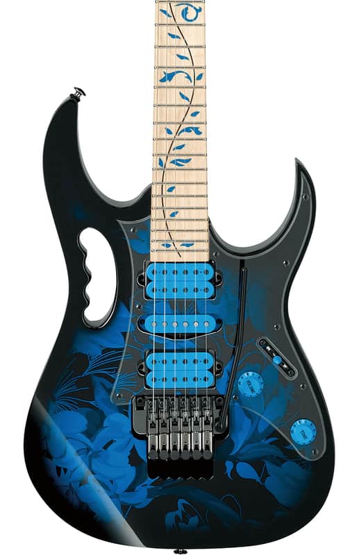 Mint Ibanez JEM77 Steve Vai Signature Blue Floral Pattern w/bag image 1