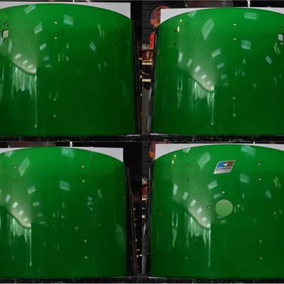 Vintage Ludwig Green Vistalite 13", 16", 24" Drum Kit image 11