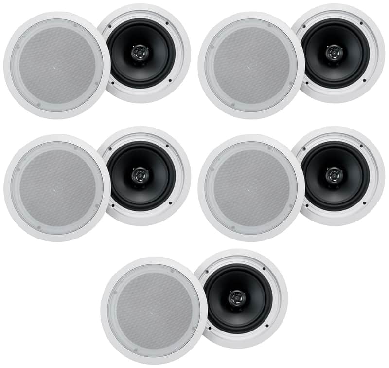 (10) Rockville HC85-16 White 8" 700 Watt In-Ceiling Home Theater Speakers 16 Ohm image 1