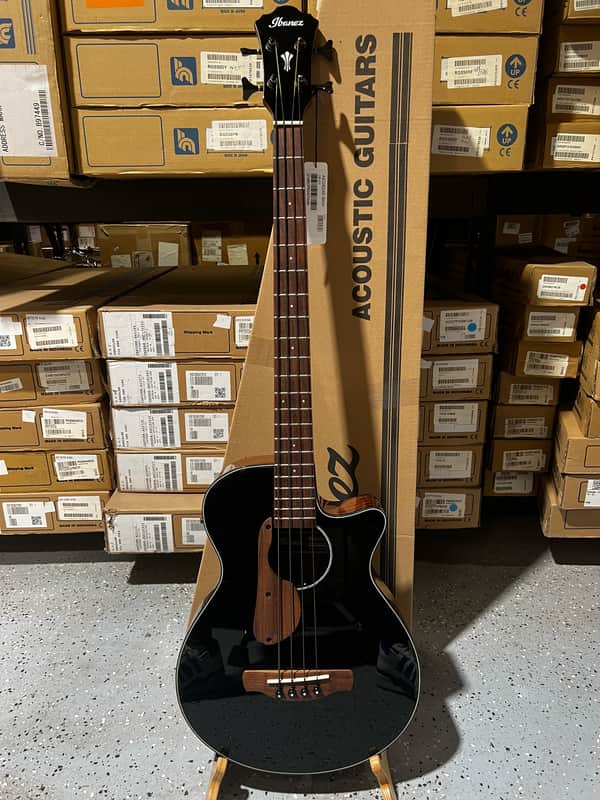 Ibanez AEGB24E AEG Acoustic-electric Bass Guitar - Black High Gloss image 1