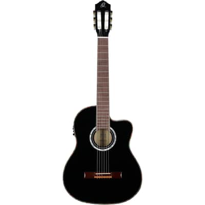 Ortega RCE141 Classical Acoustic-Electric Guitar (with Gig Bag), Black, Open Box (Very Good) image 2