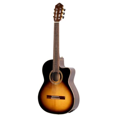 Ortega RCE158SN-TSB Performer Series Solid Spruce Top Mahogany Neck Cutaway Nylon 6-String Classical Acoustic-Electric Guitar w/Gig Bag image 4
