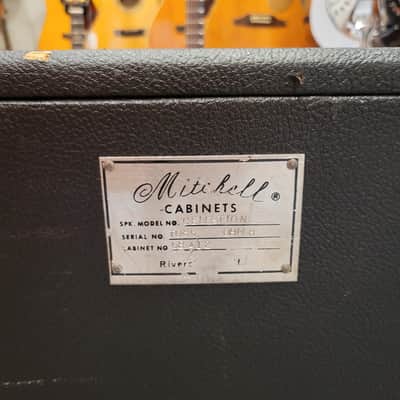 Mitchell 4x12 Cab 1977-1978 with 8 ohm G12M 25w 55 HZ Black Back Celestions - Black image 5