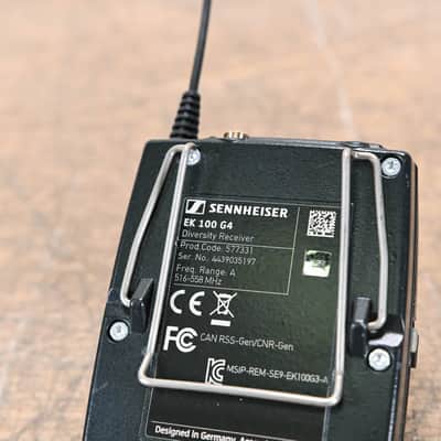 Sennheiser EK 100 G4 Wireless Camera Receiver - A Range: 516-558 MHz CG01BC2 image 7