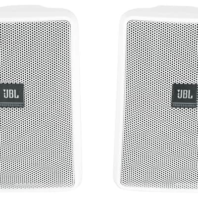 2 JBL Control 23-1-WH 3" Indoor/Outdoor 70v Commercial White Wall Mount Speakers image 1
