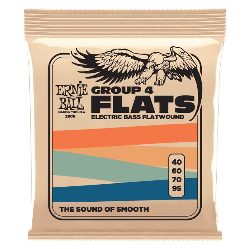 Ernie Ball Group 4 Stainless Steel Flatwound Electric Bass Strings  - 40-95 Gauge image 1