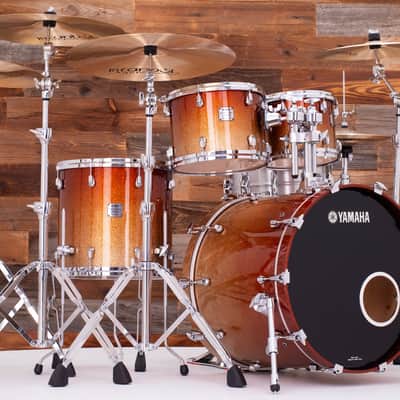 YAMAHA BEECH CUSTOM ABSOLUTE NOUVEAU 4 PIECE DRUM KIT, GOLD SPARKLE FADE (PRE-LOVED) image 1