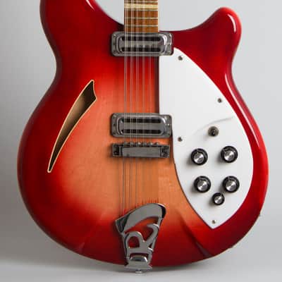 Rickenbacker  Model 360/12 Thinline Hollow Body Electric Guitar (1966), ser. #FH-2731, original silver tolex hard shell case. image 3