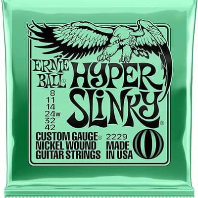 Ernie Ball Hyper Slinky Nickel Wound Electric Guitar Strings 8-42 Gauge image 1