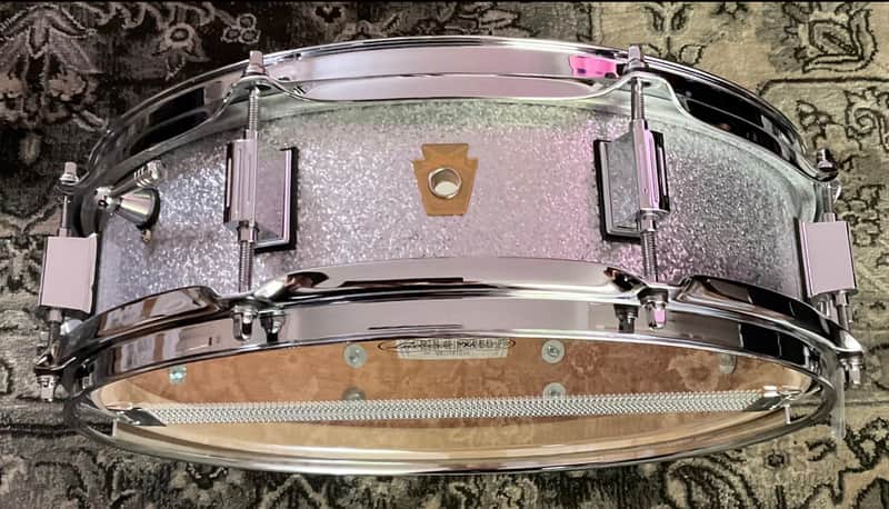 Ludwig Legacy Mahogany 8-Lug 4 x 14” Snare Drum Silver Sparkle image 1