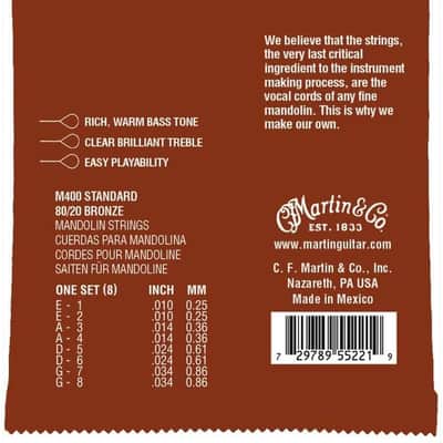 D'Addario EJ74 Phosphor Bronze Mandolin Strings, Medium, 11-40 image 4