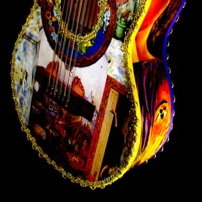 Art Guitar "FRIDA KAHLO" by the Artiste El Daga  Collage NFT Opportunity. Non Fungible Token Bitcoin image 8