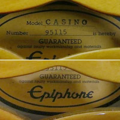 Rare 1989 Epiphone JAPAN MADE Casino Orange Label Vintage sunburst Made in Japan image 4