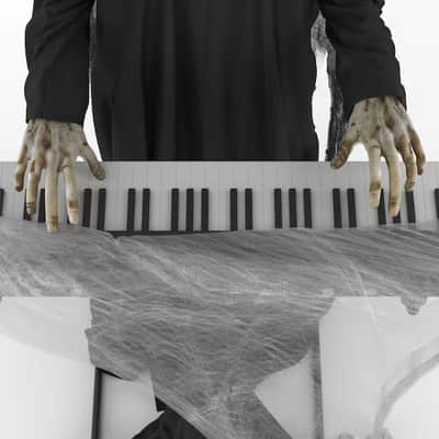 6-Foot Skeleton Reaper Keyboard Player – Life-Size Halloween Animatronic Musician with Bluetooth & Motion Activation image 8
