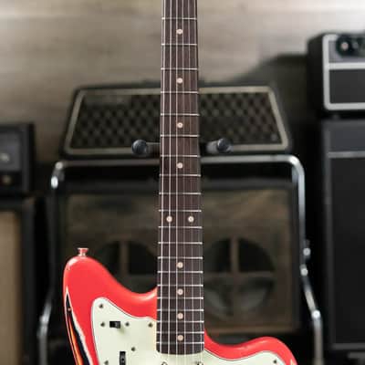 Nash JM-63 Electric Guitar - Fiesta Red over 3-Tone Burst with Hardshell Case image 4