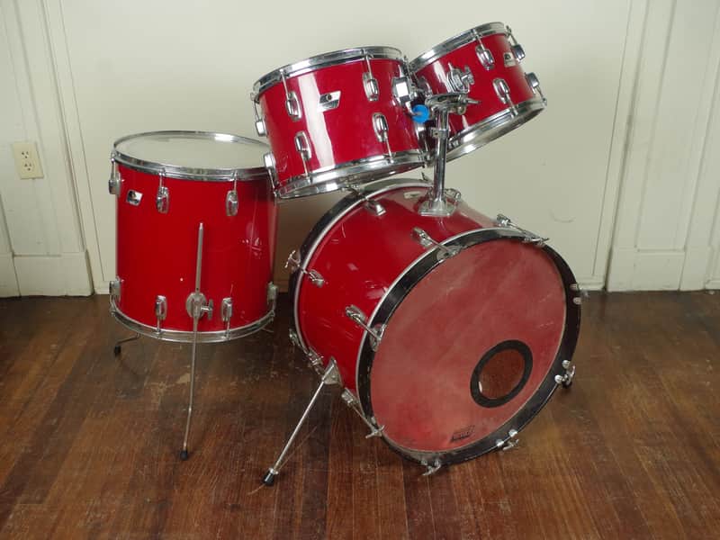 Ludwig Rocker Drum Set with Black/White Badges 1980s image 4