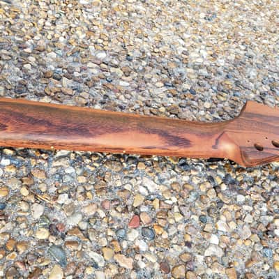 Warmoth Strat Neck, Partly Loaded, Rare Flamed Goncalo Alves, Stainless Frets, Floyd Rose Nut image 14