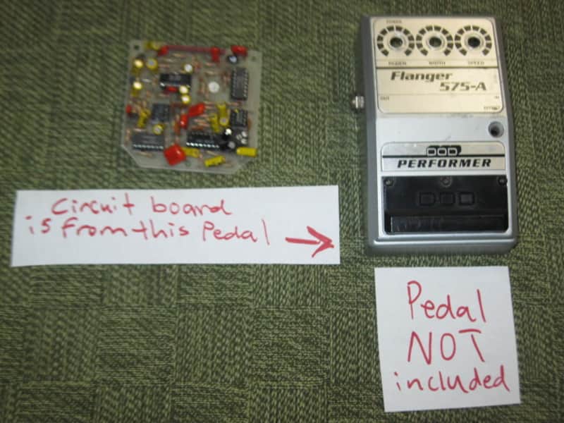 for parts / for repair DOD circuit board with parts on it for 575-A Flanger (Analog Flanger) NO casing, NO bottom plate, NO controls, NO switch, NO knobs, NO jacks, NO wires, NO screws (early to mid 1980s) image 1