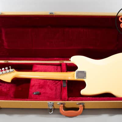 1995 Fender Japan MIJ MG69 '69 Mustang Vintage White FujiGen Tweed HSC image 6