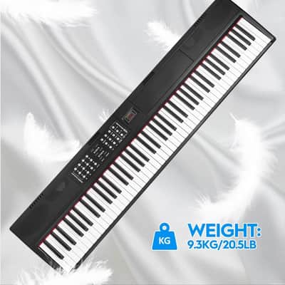 88 Keys Weighted Keyboard Piano with Stand & Sustain Pedal, Hammer-Action Digital Piano, Full-size Electric Piano Keyboard Supports USB-MIDI/Wireless Connect, 15W×2 Built-In Speakers image 3