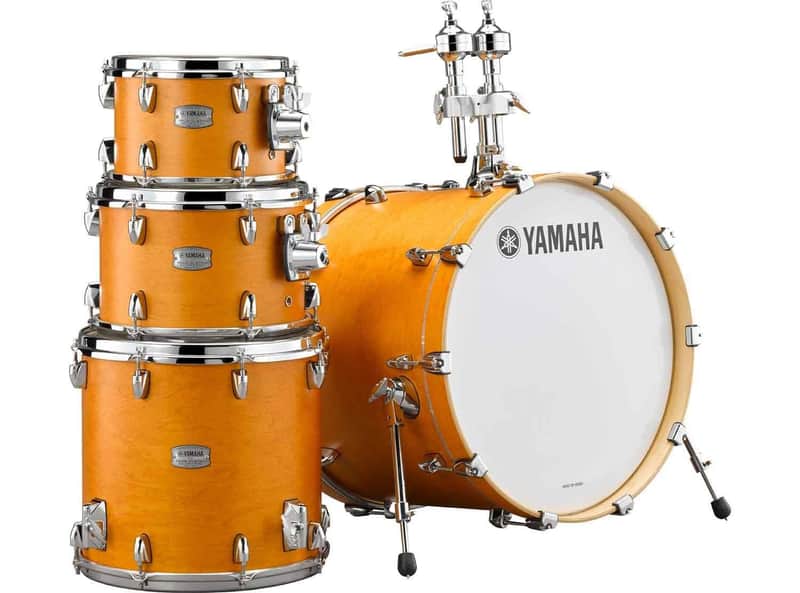 Yamaha Tour Custom 4 Piece Shell Drum Shell Pack 22 inch Bass Drum Caramel Satin image 1