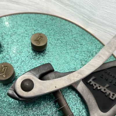 Masterbuilt Gretsch USA Custom Shop GONZALO MADRIGAL  G6129 CS 1957 Jet Turquoise Sparkle Heavy Relic image 15