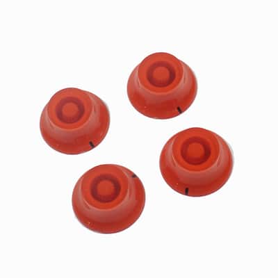 Set of 4 Electric Guitar Knobs Top Hat Bell Style ,Simplify Scale Red