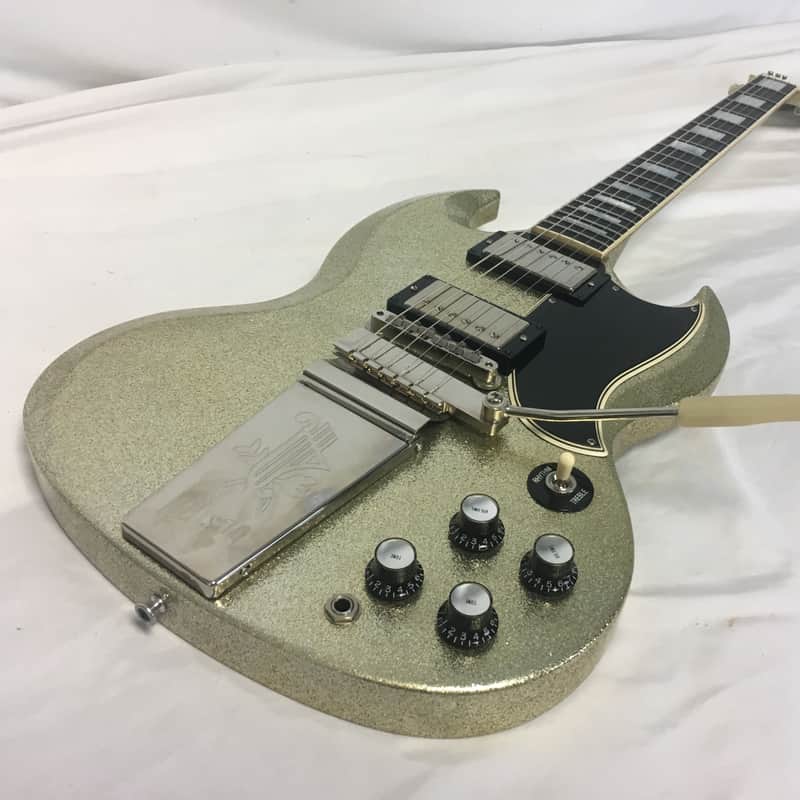 Gibson Les Paul SG Custom Silver Sparkle Electric Guitar 2007 w/Original Hard Shell Case image 1