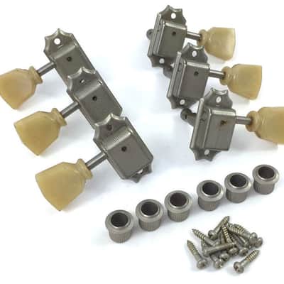 NEW - Gotoh Japan SD90 3x3 Ivoroid Keystone Button Guitar Tuners - AGED RELIC NICKEL image 3