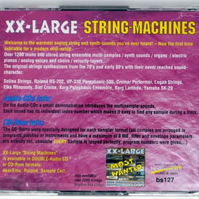 Best Service XX-Large Most Wanted 2 String Machines Sample Library/Sound Library/Sampling Double CD 1990s image 2