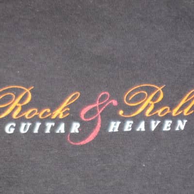 new old stock (NO paper hang-tag) A+ Taboo Rock Rock and Roll Guitar Heaven Shirt (XL) Black T shirt w/ many iconic guitars graphic (NO packaging) image 8