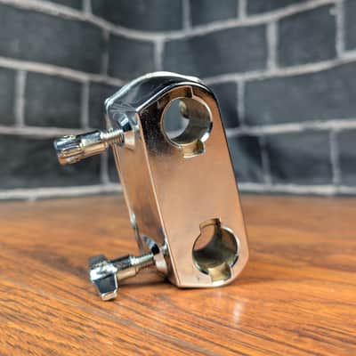 CB SP Series Bass Drum Double Mount – 5/8" Tom Arm Fit – 1 3/4" × 2 5/8" Hole Spacing – Chrome Hardware – Light Wear – Solid Mounting Solution image 2