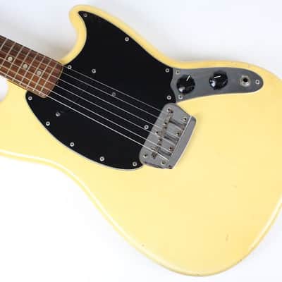 1976 Vintage Fender Musicmaster Guitar Olympic White Blonde All Original ~Rosewood~ USA 1970s CBS image 15