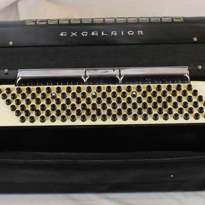 8213 - Black Excelsior Symphony Grand Made in USA Piano Accordion LMMH 41 120 image 5
