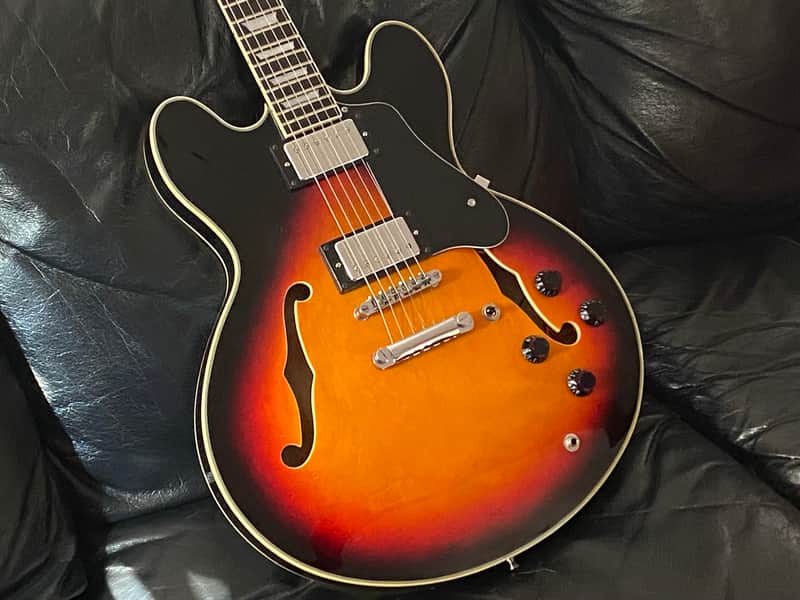 Firefly FF-338 2010's ES-335 Style Tobacco Burst with Upgraded Epiphone Pickups and Electronics image 1