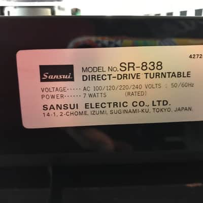 Sansui SR 838 Turntable image 5