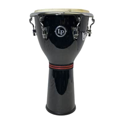Latin Percussion Traditional Oak Djembe - Black Holo Chrome image 2