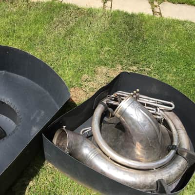 King Sousaphone, H.N. White Co. Cleveland. 1939 serial number, w/ case image 10