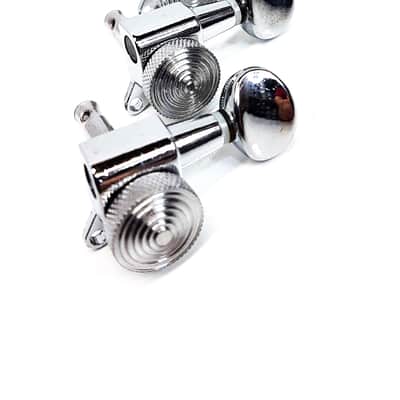 Brio Right Handed 6 In Line Guitar Locking Tuners Oval Chrome image 5
