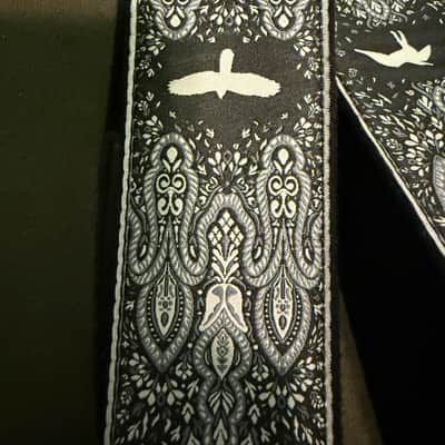 PRS 2" Guitar Strap - Custom Jacquard Birds Fleur - Charcoal image 3