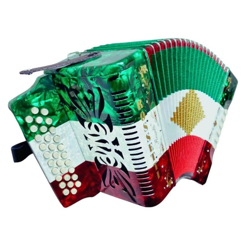 Rossetti 3112-FBE-RWG Key of FBE 3 Row, 31 Treble, 12 Bass Diatonic Button Accordion w/Hard Case & Shoulder Straps image 1