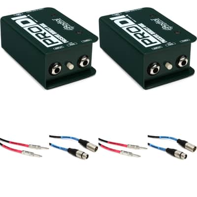 Radial ProDI 1-channel Passive Instrument Direct Box (2-Pack) and Cables image 1