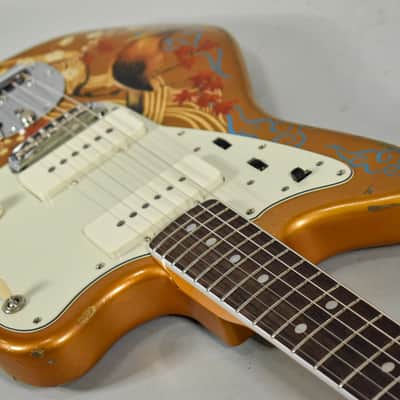 New Guardian Hand Painted Guitars "Golden Orient" Fender Jazzmaster w/HSC image 8