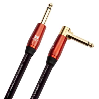 Monster Acoustic 12 ft/3.6m - angled to straight 1/4” plugs (600557) - Black image 2