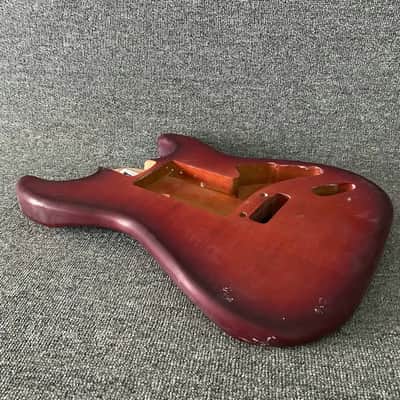 Red Burst Tiger Maple Top Stratocaster Strat Style Guitar Body image 6