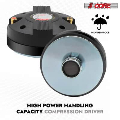5 Core Compression Driver 1″ PA Horn Tweeter 2Pc Pro Audio 800W 1.75″ Voice Coil 20Oz Magnet 8Ohm Driver image 11