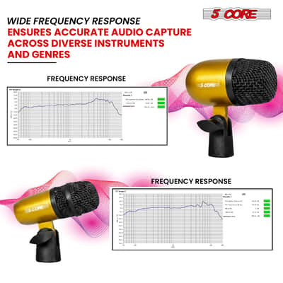 5 Core Conga Mic Snare Tom Set Professional XLR Cardioid Condenser Instrument Microphone Kit image 4